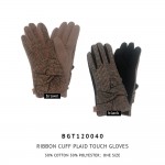 Wholesale plaid Touch Screen Gloves Button Details Touchscreen Compatible One Fi