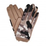Wholesale do Everything Love Camo Print Knit Smart Touch Gloves Touchscreen Comp