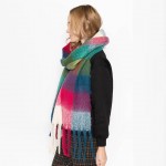 Wholesale do Everything Love Knit Plaid Scarf Tassel Edges W L One Fits Most Pol