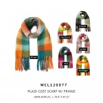 Wholesale do Everything Love Knit Plaid Scarf Tassel Edges W L One Fits Most Pol