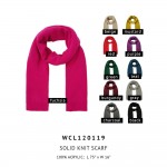 Wholesale solid Colored Knit Scarf L W Acrylic