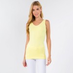 Wholesale women s Seamless Reversible V Neck Tank Top shoulder straps V neckline