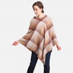 Wholesale women s Multicolor Plaid Poncho One fits most L Acrylic