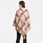 Wholesale women s Multicolor Plaid Poncho One fits most L Acrylic