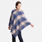 Wholesale women s Multicolor Plaid Poncho One fits most L Acrylic
