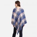 Wholesale women s Multicolor Plaid Poncho One fits most L Acrylic