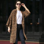 Wholesale comfy Luxe Cheetah Print Cardigan One fits most Polyester