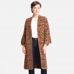 Wholesale comfy Luxe Cheetah Print Cardigan One fits most Polyester