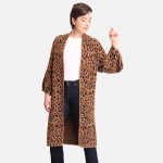 Wholesale comfy Luxe Cheetah Print Cardigan One fits most Polyester