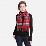 Wholesale italian Designed Plaid Lightweight Scarf Fringe Tassels Raw Hem Edges