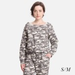 Comfy Luxe Camo Print Lightweight Lounge Top

- Size S/M: US Women's Size 2-8
- Relaxed Fit
- 98% Polyester / 2% Spandex