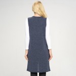 Wholesale women s Knit Vest Two Pockets Pack Knee Relaxed fit Open front Casual