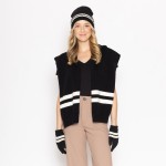 Wholesale do Everything Love Stripe Ruana Hood One Fits Most Acrylic