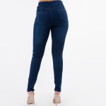 Wholesale women s Classic Dark Denim Distressed Jeggings Pack Elastic Waistband