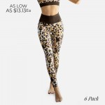 Wholesale women s Neon Cheetah Print Activewear Leggings waisted way stretch mor