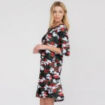 Wholesale women s Cardinal Red Camo Print Line Dress Camo print Side pockets lin