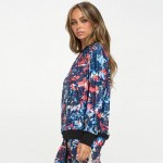 Wholesale women s Floral Illusion Loungewear Top neck Long sleeve All print Loo