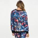 Wholesale women s Floral Illusion Loungewear Top neck Long sleeve All print Loo