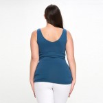 Wholesale lady s Plus V U Neckline Reversible Seamless Tank Shoulder Straps Back