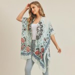 Wholesale women s Lightweight Damask Print Kimono One fits most Polyester