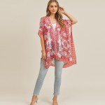 Wholesale women s Lightweight Damask Print Kimono One fits most Polyester