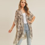 Wholesale women s Lightweight Damask Print Kimono One fits most Polyester