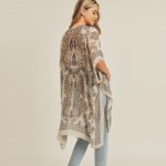 Wholesale women s Lightweight Damask Print Kimono One fits most Polyester