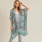Wholesale lightweight Paisley Floral Kimono One fits most Polyester