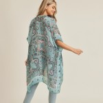 Wholesale lightweight Paisley Floral Kimono One fits most Polyester