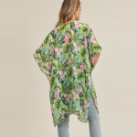 Wholesale women s Lightweight Flamingo Palm Leaf Kimono Polyester One Fits Most