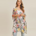 Wholesale women s Lightweight Flamingo Floral Kimono One Fits Most Polyester