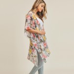 Wholesale women s Lightweight Flamingo Floral Kimono One Fits Most Polyester