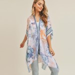 Wholesale women s Lightweight Floral Print Kimono One fits most Polyester