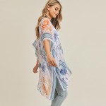 Wholesale women s Lightweight Floral Print Kimono One fits most Polyester