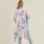 Wholesale women s Lightweight Floral Print Kimono One fits most Polyester