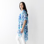 Wholesale lightweight Floral Kimono Fringe Hem One Fits Most Long Polyester