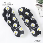 Wholesale floral Print Flip Flops Pairs Per Pack Rubber Soles S M L