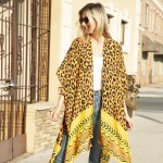 Wholesale lightweight Aztec Animal Print Kimono One Fits Most Polyester
