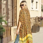 Wholesale lightweight Aztec Animal Print Kimono One Fits Most Polyester