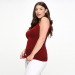 Wholesale lady s Plus V U Neckline Reversible Seamless Tank Shoulder Straps Back
