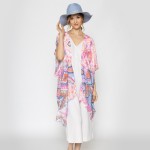 Wholesale lightweight Floral Tiles Kimono One fits most Polyester