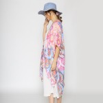 Wholesale lightweight Floral Tiles Kimono One fits most Polyester