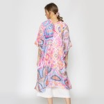 Wholesale lightweight Floral Tiles Kimono One fits most Polyester