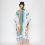 Wholesale lightweight Summertime Stripes Kimono One Fits Most Polyester