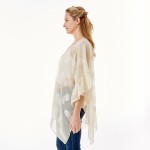 Wholesale lightweight Sheer Paisley Print Kimono Vest Ruffle Sleeves One Fits Mo