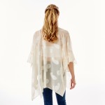 Wholesale lightweight Sheer Paisley Print Kimono Vest Ruffle Sleeves One Fits Mo