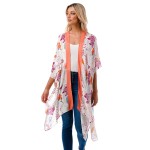 Wholesale lightweight Spring Blooms Kimono One Fits Most Viscose