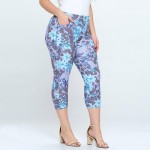 Wholesale plus SizeWomen s Blossoming Garden Skinny Pocket Cotton Blend Capri Je