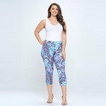 Wholesale plus SizeWomen s Blossoming Garden Skinny Pocket Cotton Blend Capri Je