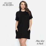 Wholesale women s Go T Shirt Dress Pockets Comfortable warm Durable Plain Slim f